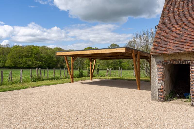 Carport en bois 2 place de fabrication française et sur mesure par Daniel Moquet Aix-en-Provence